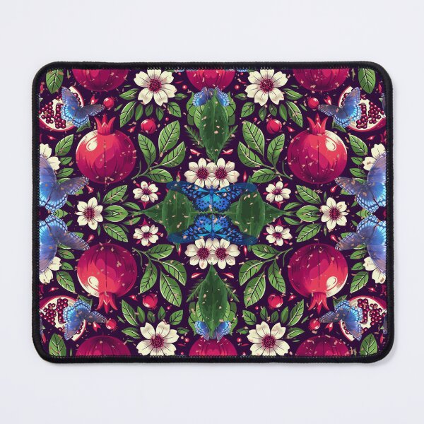 Item preview, Pomegranate and Butterfly Pattern – Seamless Botanical Fruit Illustration with Red Pomegranates and Butterflies designed and sold by Sugar Wisdom .