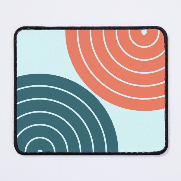 Item preview, Midcentury Modern Geometric Rainbow D5 in Salmon Teal designed and sold by nineFlorals.