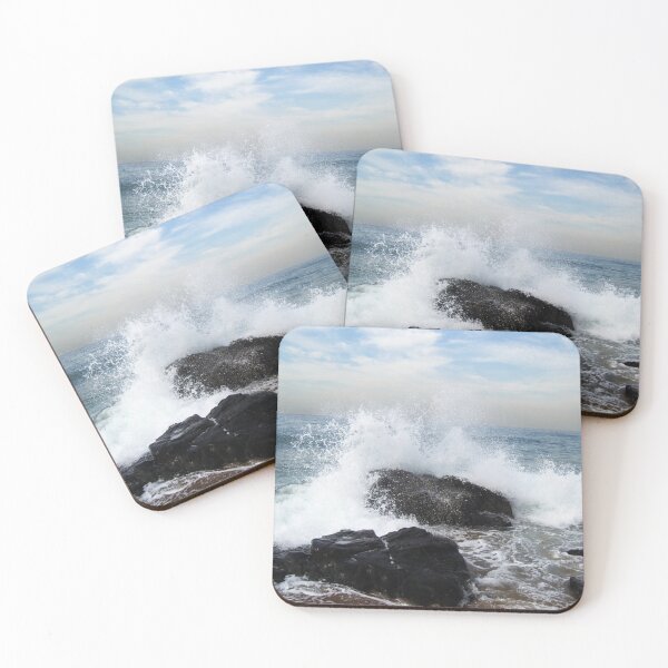 Item preview, Crashing Waves on Rocky Shore – Ocean Seascape Art designed and sold by jacoalberts.