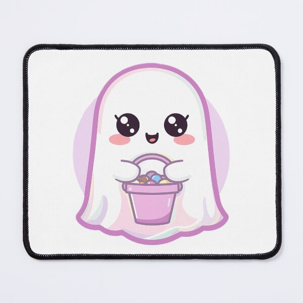 Item preview, Kawaii Ghost with Candy Bucket | Cute Pastel Halloween Art designed and sold by PawxelArt.