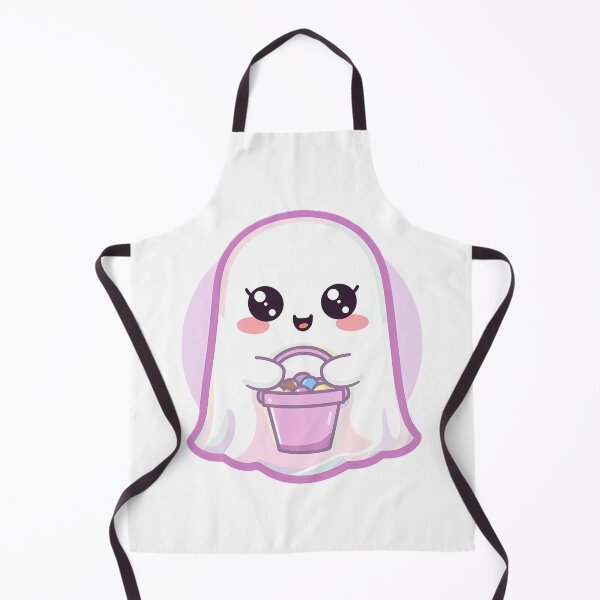 Item preview, Kawaii Ghost with Candy Bucket | Cute Pastel Halloween Art designed and sold by PawxelArt.