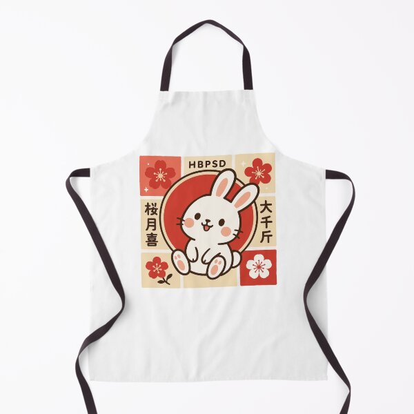 Item preview, Kawaii Japanese Bunny Stamp V2 – Vintage Minimalist Floral Usagi Art designed and sold by PrintsGate.