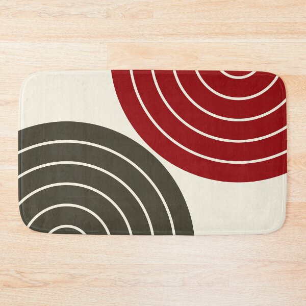 Item preview, Midcentury Modern Geometric Rainbow D8 in Bohemian Ebony Red designed and sold by nineFlorals.