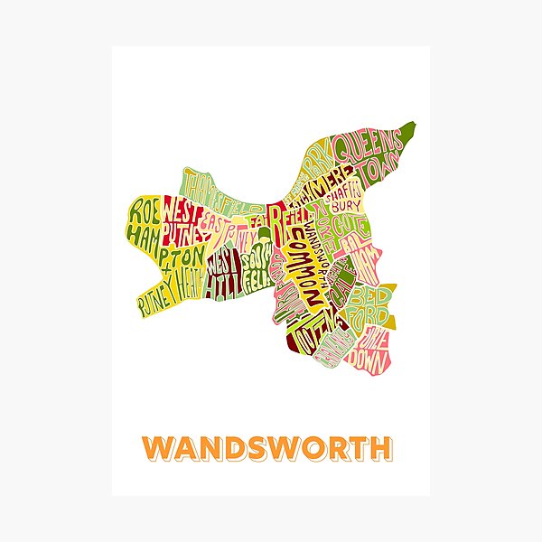 Item preview, Wandsworth - London Boroughs designed and sold by damnfinecuppa.