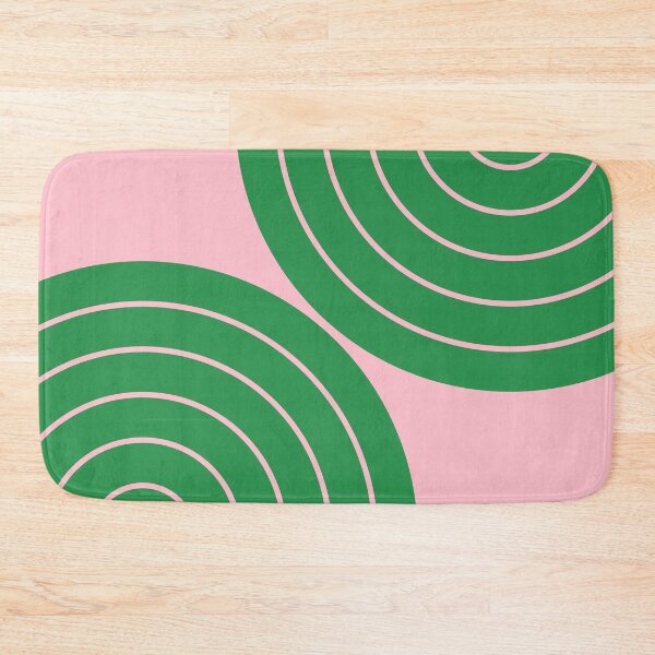Item preview, Midcentury Modern Geometric Rainbow D9 in Pink Green designed and sold by nineFlorals.