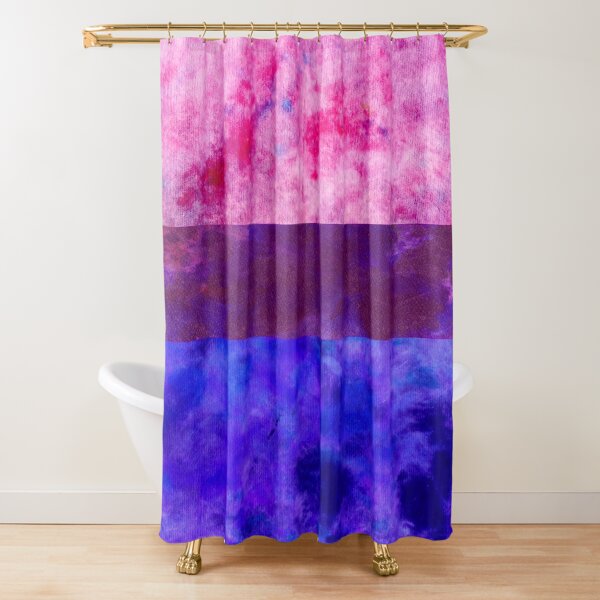 Bisexual Pride Digital Quilt Shower Curtain
