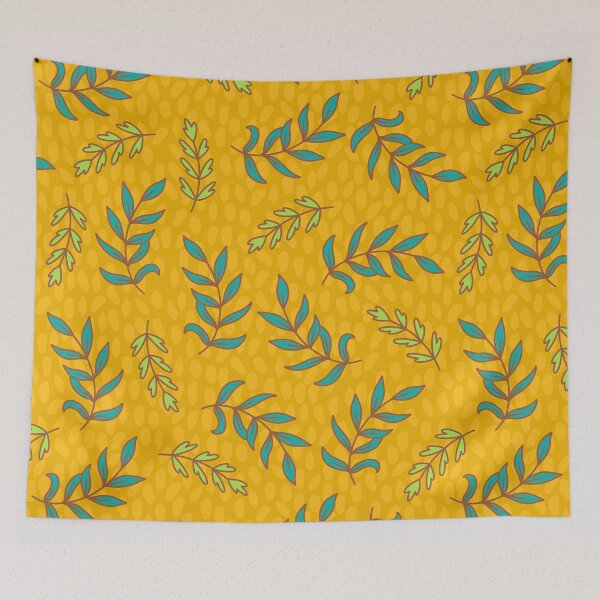 Item preview, Leaves Branches Green and Yellow designed and sold by Farissa Designs.