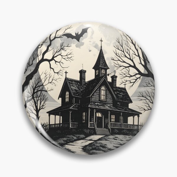 Item preview, Haunted Gothic House – Linocut Style Halloween Artwork designed and sold by Shafiq Khan.