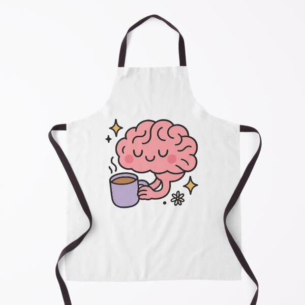 Item preview, Cute Brain Drinking Coffee Kawaii Mental Health Art designed and sold by wikawiki.