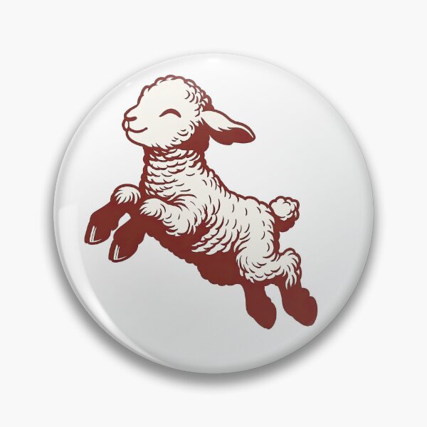 Item preview, Playful Vintage Style Jumping Lamb Illustration designed and sold by ArtfulWeave.