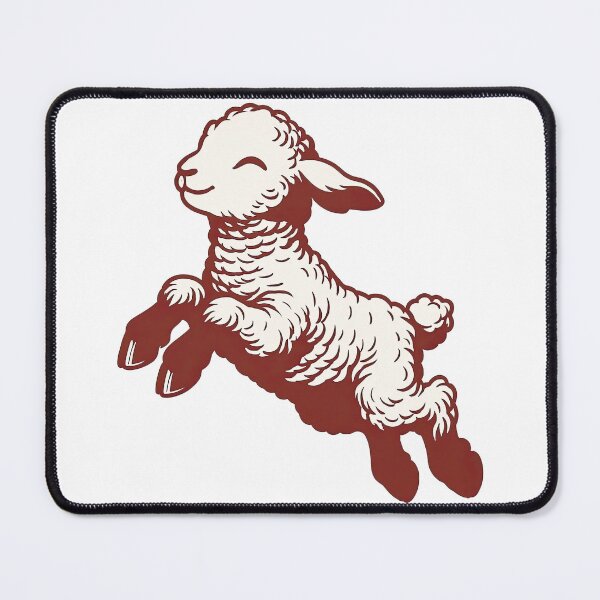 Item preview, Playful Vintage Style Jumping Lamb Illustration designed and sold by ArtfulWeave.