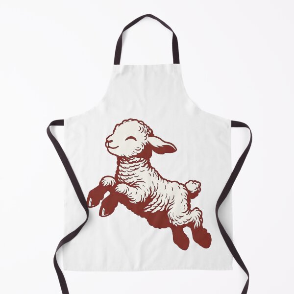 Item preview, Playful Vintage Style Jumping Lamb Illustration designed and sold by ArtfulWeave.