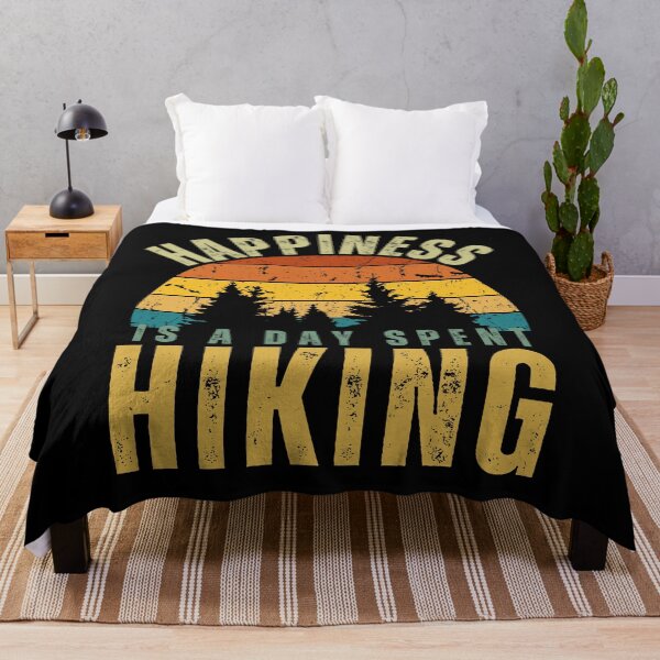 Item preview, Happiness is a day spent hiking cool hiker retro sunset designed and sold by snowry.