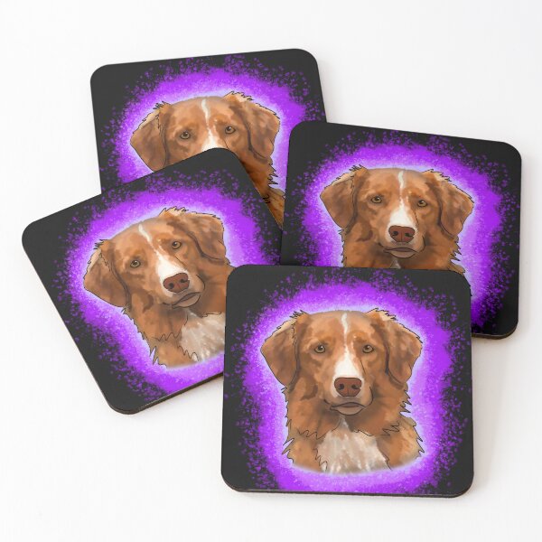 Artikelvorschau, Nova Scotia Duck Tolling Retriever Lila Farbspritzer entworfen und verkauft von DawnCatcher20.