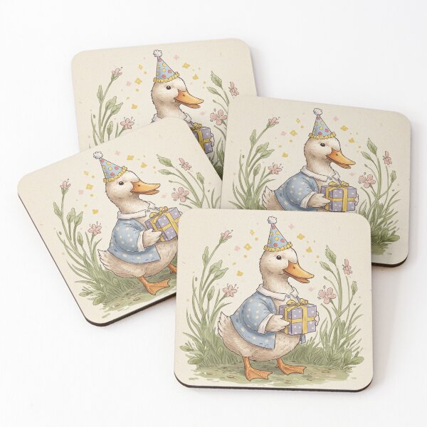 Item preview, Birthday Duck with Gift designed and sold by Pasteltone.