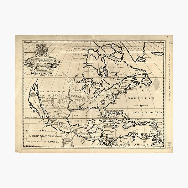 Item preview, North America Map (1722) designed and sold by allhistory.