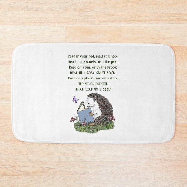 Item preview, HEDGEHOG Reading with Poem About Reading EVERYWHERE, Kids designed and sold by JoyfulWhimsy.