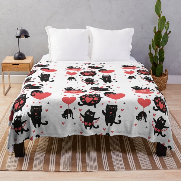 Item preview, Playful Black Cat Valentine Illustration Set designed and sold by ArtfulWeave.