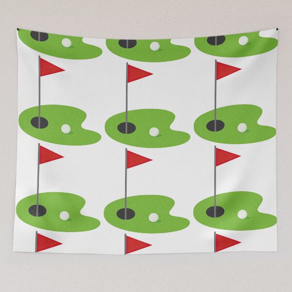 Item preview, Minimalist Golf Green with Flag and Ball Illustration designed and sold by ArtfulWeave.