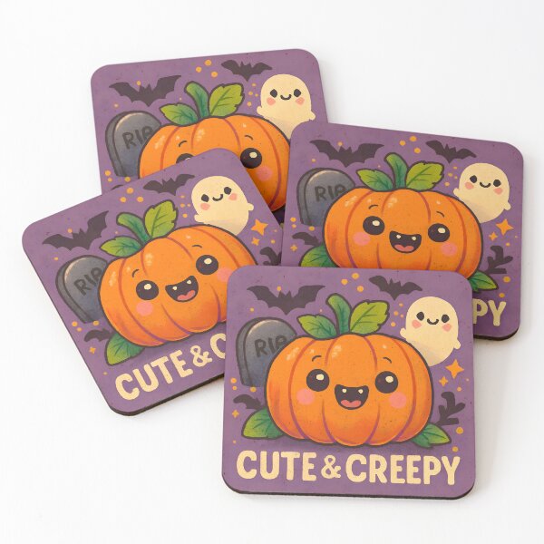 Item preview, Cute Creepy Halloween Pumpkin Illustration designed and sold by PandaTShirtShop.