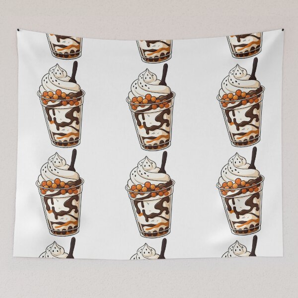 Item preview, Delicious Chocolate Drizzle Bubble Tea Sundae Illustration designed and sold by ArtfulWeave.