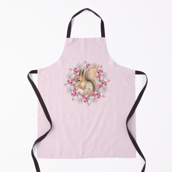 Item preview, Watercolor Squirrel with Nut & Pink Floral Wreath | Hand-Painted Animal Art designed and sold by Gribanessa.