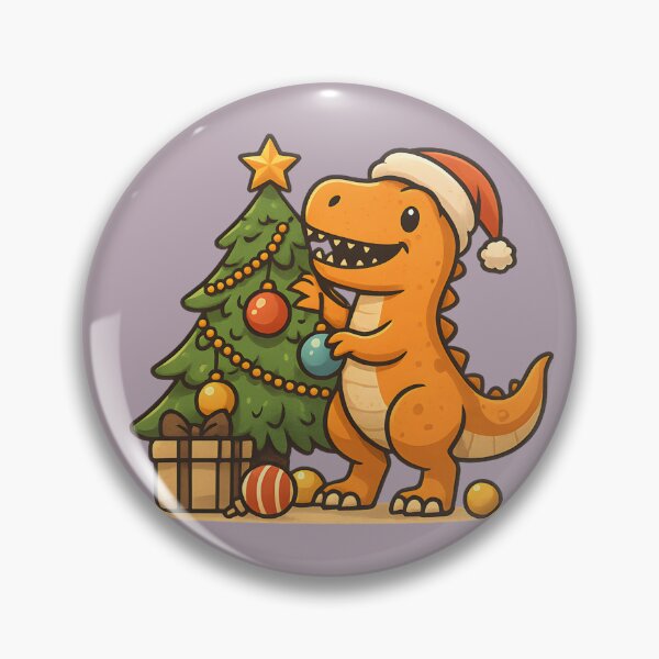 Item preview, Cute Dino Decorates Christmas Tree Holiday Art designed and sold by anthonykoarts.