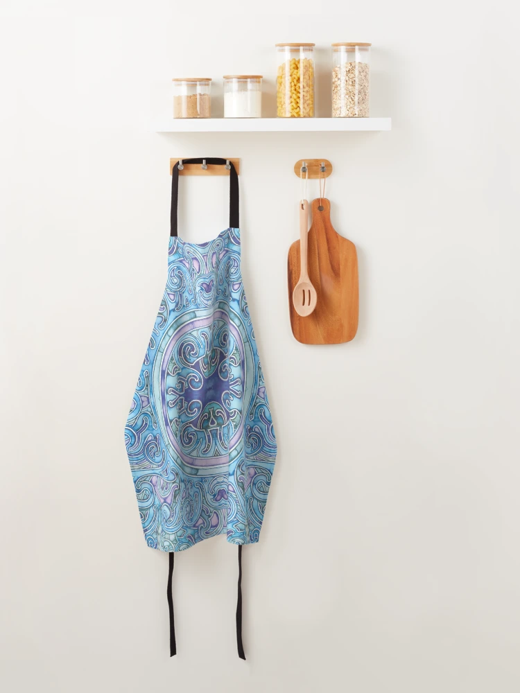 Thumbnail 4 of 6, Apron, Blue Undulation designed and sold by RabbiVole.