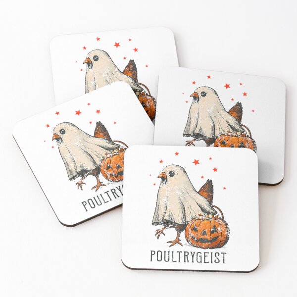 Item preview, Poultrygeist Funny Halloween Chicken Ghost Costume Pumpkin T-Shirt designed and sold by krotkrot.