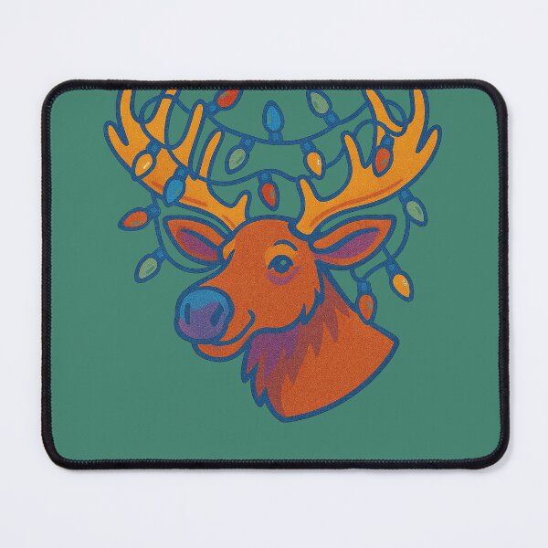 Item preview, Festive Moose with Christmas Lights Tangled in Holiday Antlers designed and sold by FrictionMaxxing.