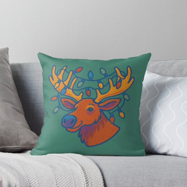 Item preview, Festive Moose with Christmas Lights Tangled in Holiday Antlers designed and sold by FrictionMaxxing.