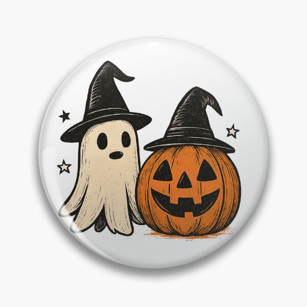 Item preview, Cute Ghost and Pumpkin Halloween Witch Hat designed and sold by SpookshowDesign.
