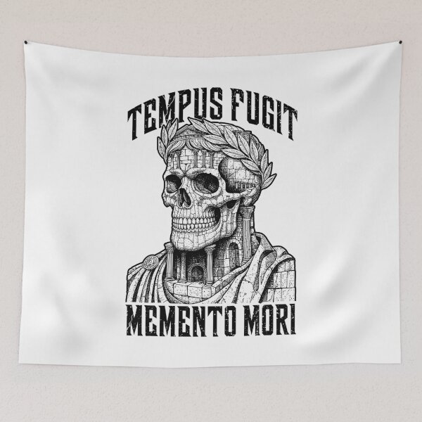 Item preview, Tempus Fugit Memento Mori Stoic Roman Emperor Skull Stoicism designed and sold by GrandeDuc.