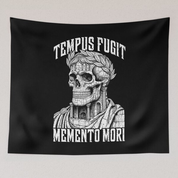 Item preview, Tempus Fugit Memento Mori Stoic Roman Emperor Skull Stoicism designed and sold by GrandeDuc.