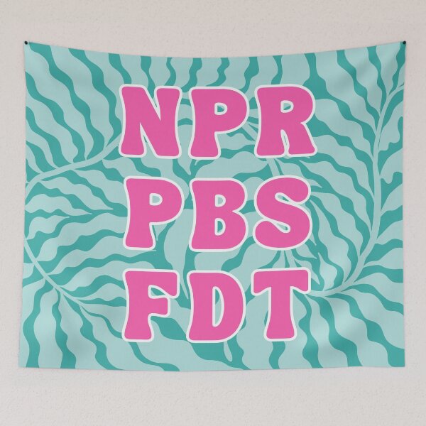 Item preview, NPR, PBS, FDT | Subtle Anti-Trump Groovy Retro Floral Design designed and sold by leftyshirts.