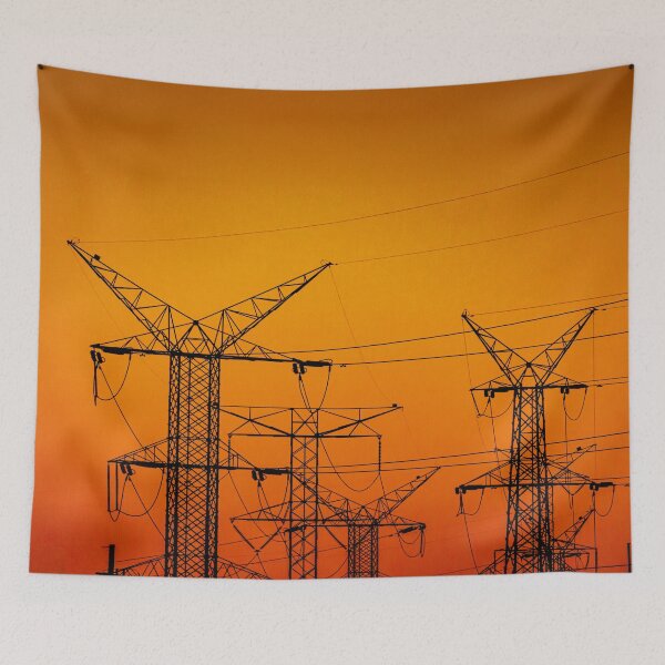 Item preview, Chicago Power Lines Industrial Sunset Urban Art designed and sold by Amanda's Factory.