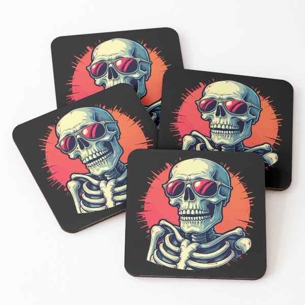 Item preview, Chilling skeleton with sunglasses – retro comic style designed and sold by Hans-Design.