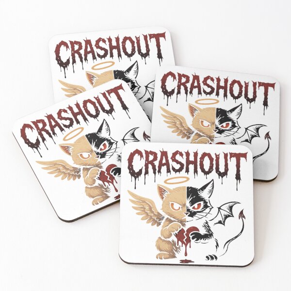 Item preview, Crashout Angel Devil Black White Duality Cat designed and sold by JediKittenWars.