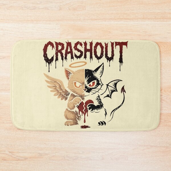 Item preview, Crashout Angel Devil Black White Duality Cat designed and sold by JediKittenWars.
