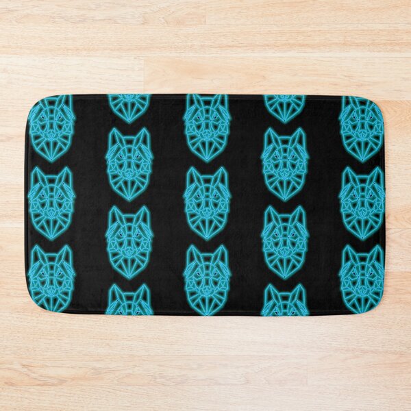Item preview, Neon Wolf Head – Futuristic Geometric Animal Design in Blue Glow designed and sold by Dragonfly-10.