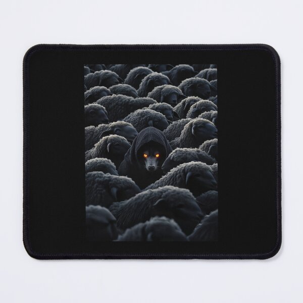 Item preview, Wolf Among Sheep – Dark Predator with Glowing Eyes designed and sold by SuccessHunters.