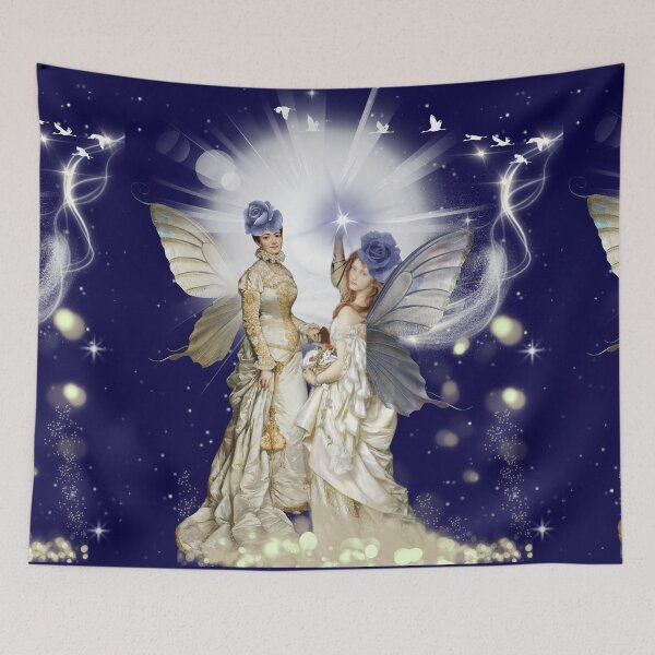 Item preview, Two Fairies in a Starry Night designed and sold by tarotstarostina.