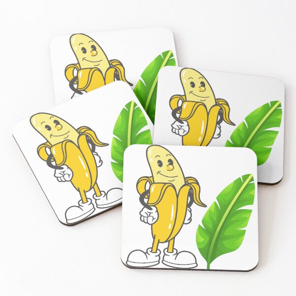 Item preview, Cool Cartoon Banana with Leaf – Funny Fruit Character Design designed and sold by Happyfreedom.