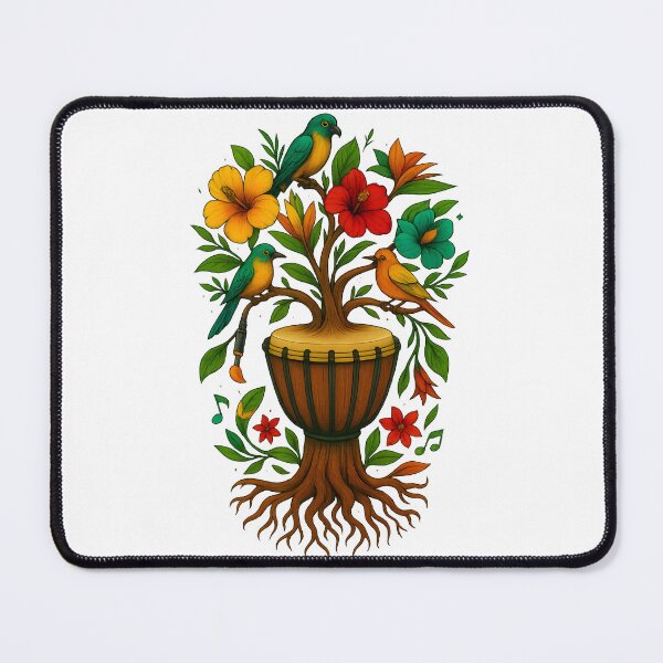 Item preview, Floral Drum with Birds Artwork designed and sold by ArtSpark Studio.