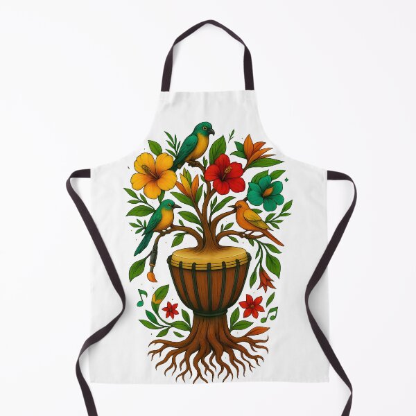 Item preview, Floral Drum with Birds Artwork designed and sold by ArtSpark Studio.