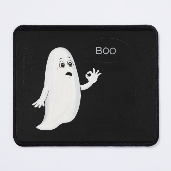 Item preview, Cute Cartoon Ghost Giving Thumbs Down with “Boo” Speech Bubble designed and sold by PixelVibe782.
