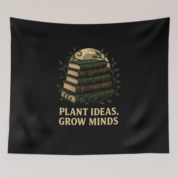Item preview, Plant Ideas Grow Minds Botanical Book Lover Quote Design designed and sold by Furr-n-Purr.