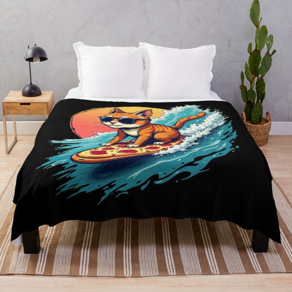 Item preview, Pizza Surfing Cat – Funny Retro Comic Design designed and sold by Hans-Design.