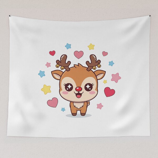 Item preview, Cute Kawaii Christmas Reindeer designed and sold by istoriadesign.