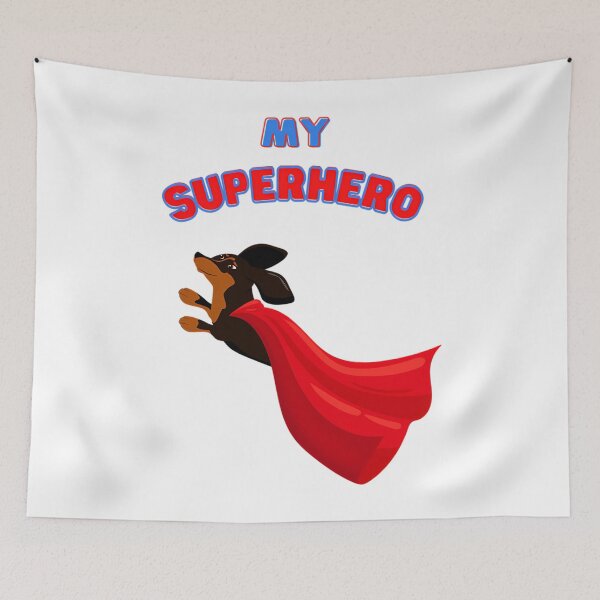 Item preview, Superhero Dachshund 1627 designed and sold by ALMASTEVEN.